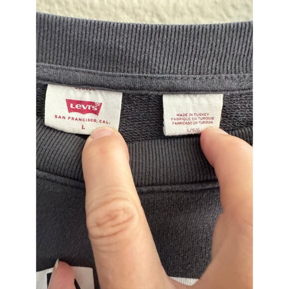 Levis Womens Gray Crewneck Sweatshirt large pullover polyester round neck - Picture 6 of 8
